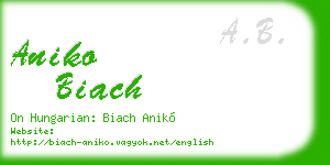 aniko biach business card