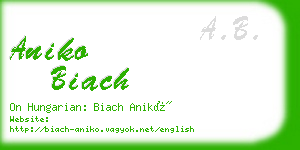 aniko biach business card